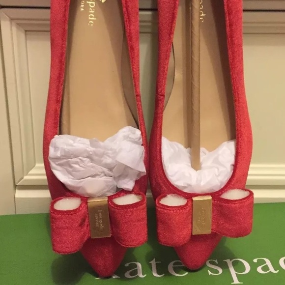 NIB Kate Spade Red Flats Velvet Size 8.5 - Picture 3 of 8